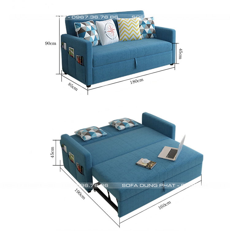 sofa giường kích thước 1m8