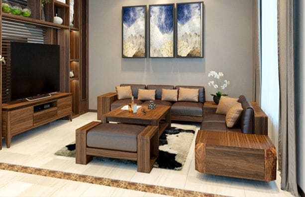 Sofa gỗ phòng khách giá rẻ