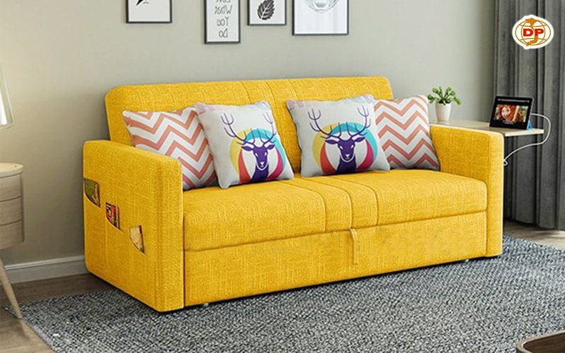 Ghế Sofa Giường Kéo Màu Vàng Đẹp Mắt DP-GK34