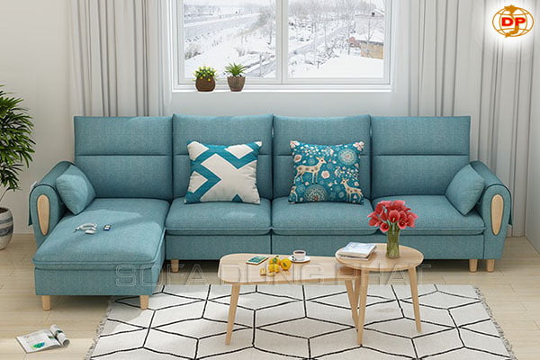 sofa nhỏ gọn giá rẻ tông màu xanh phù hợp với mọi không gian
