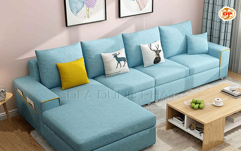 Sofa Vải Bố Sắc Xanh Thời Trang DP-V03