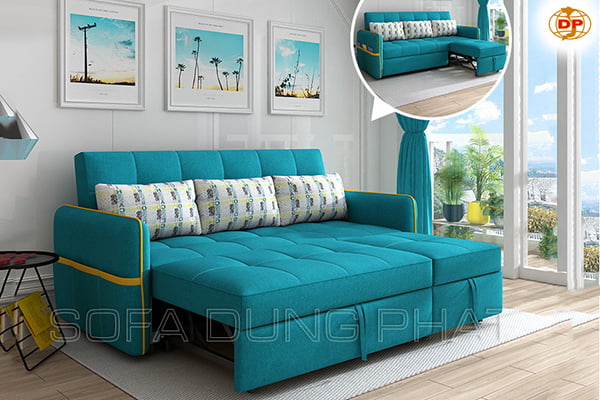 Ghế sofa giường màu xanh sang trọng độc đáo cho tất cả căng phòng