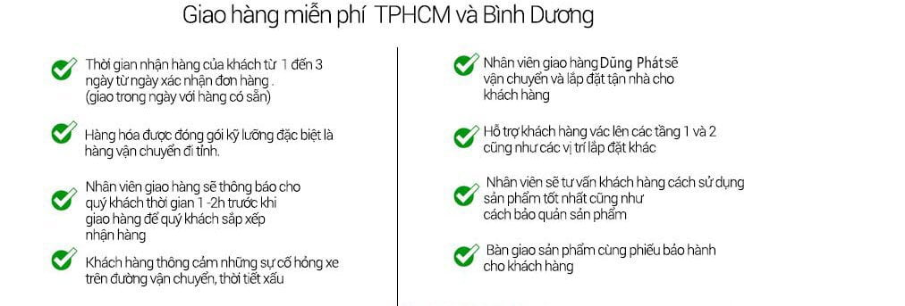 Giao Hàng Miễn Phí TPHCM, Bình Dương