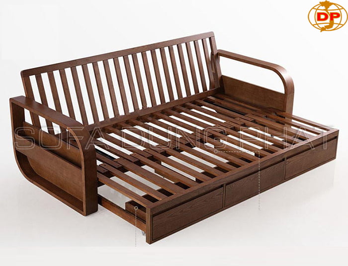 giường ghế gấp đa năng 2 in 1 có khung gỗ vững chắc