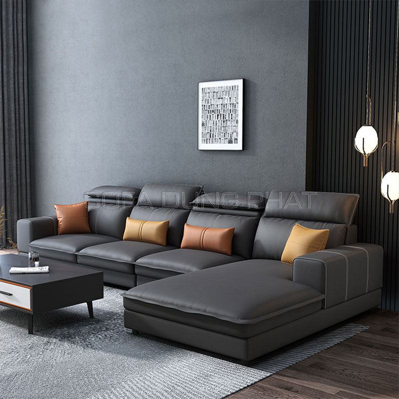 Sofa Da Phong Cách Italia Đẹp giản Đơn Thiết Kế Tiện Lợi DP-D10
