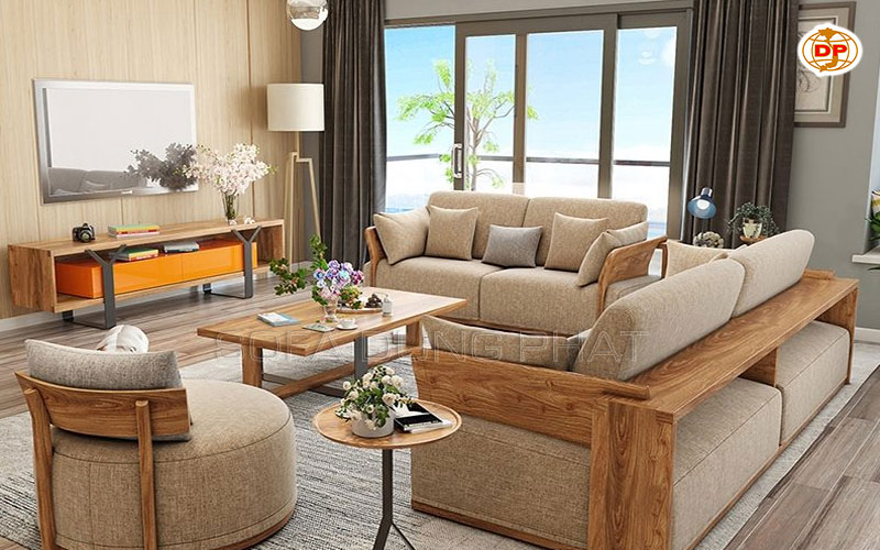 sofa gỗ phòng khách giá rẻ khuyến mãi