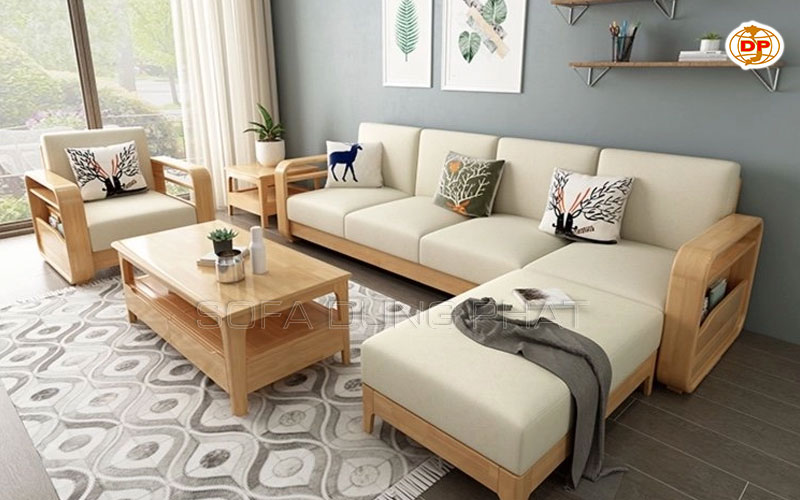 sofa gỗ phòng khách giá rẻ thẩm mỹ
