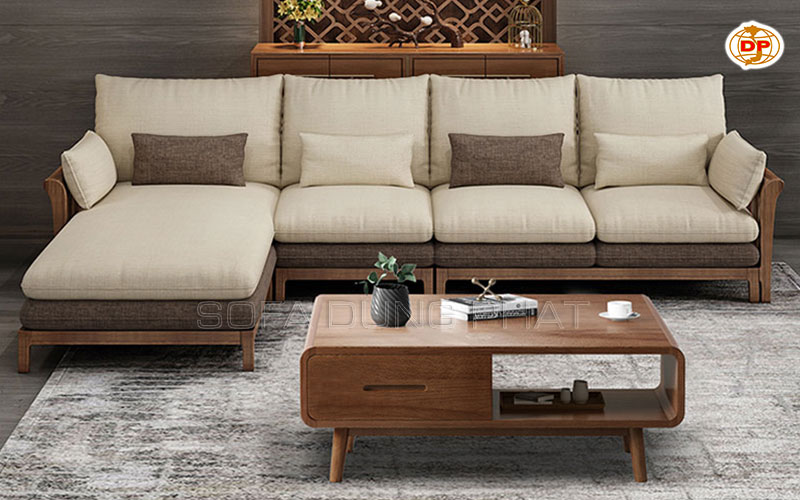 bộ sofa góc gỗ sồi