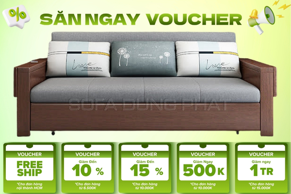 Ghế Sofa Giường Kéo Tay Gỗ DP-GK50