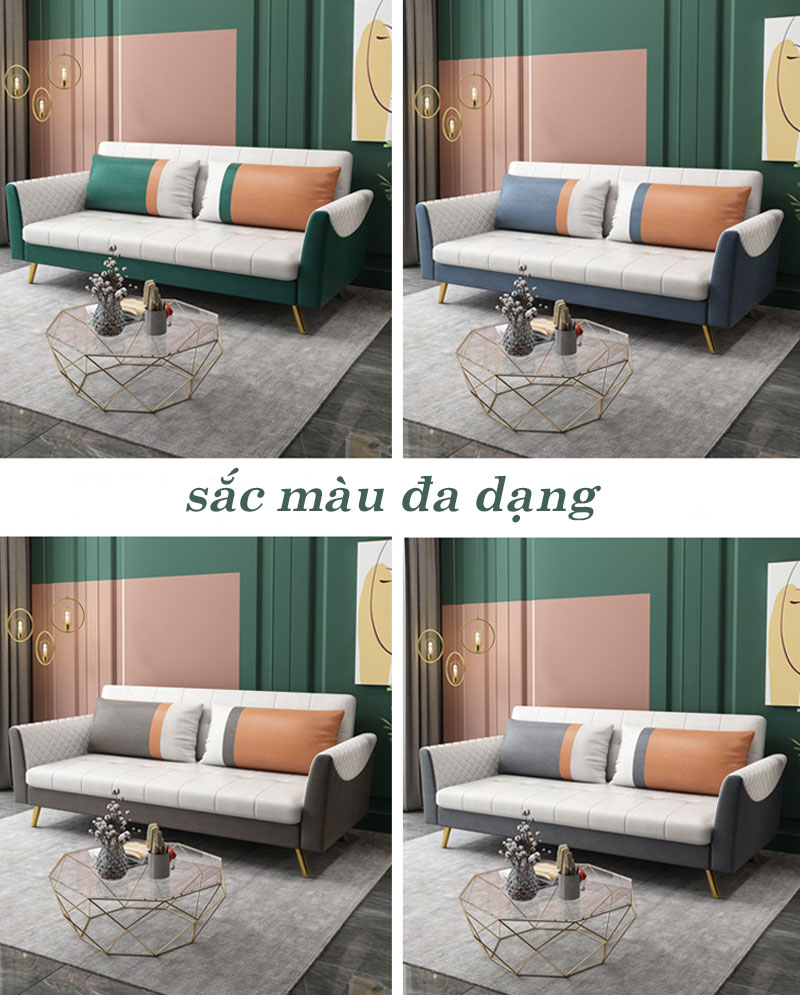 Sofa Giường Bật Bọc Da Phối Màu Tỏa Sáng DP-GB29 4