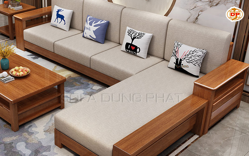 sofa góc gỗ hương xám