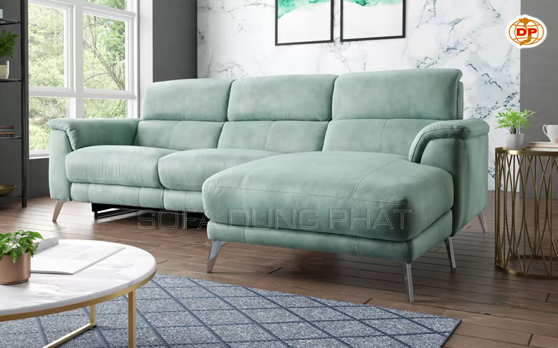 sofa da màu xanh chất lượng