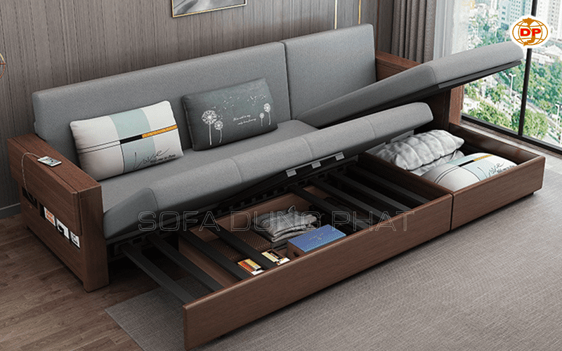 sofa giường gỗ cao cấp bền tốt