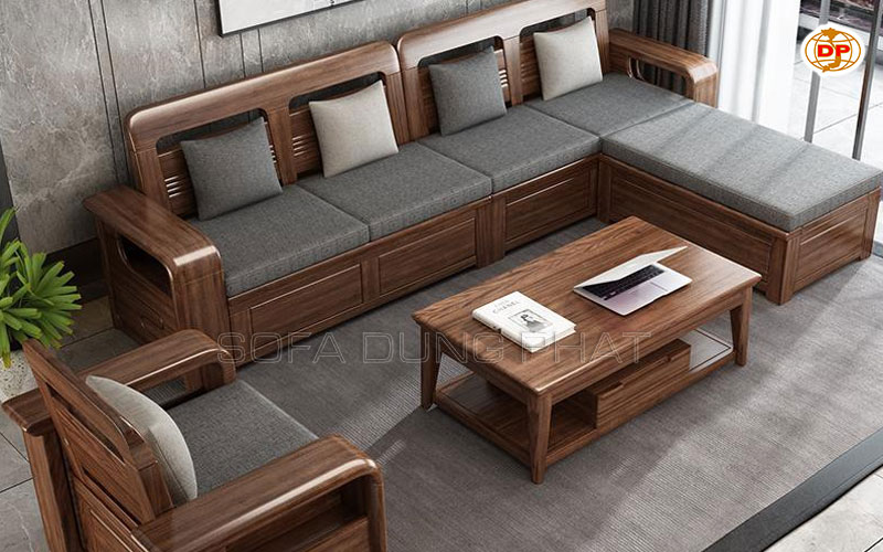 sofa góc gỗ Sồi
