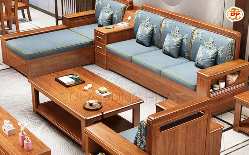 sofa góc gỗ xoan đào