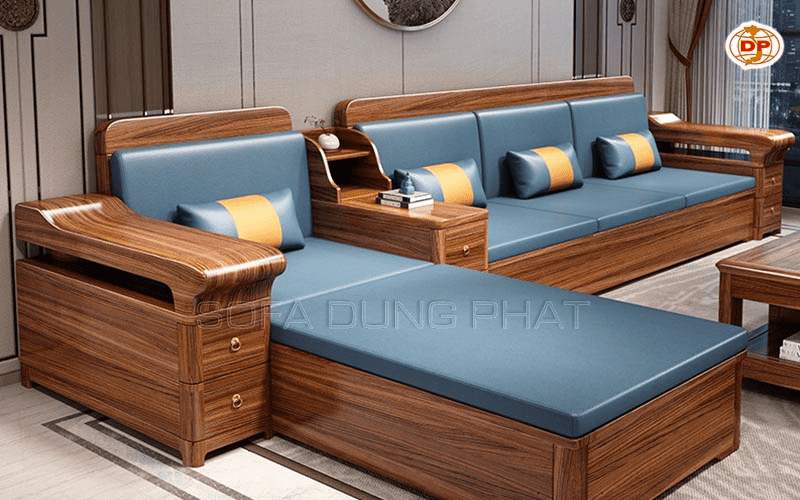 ghế sofa gỗ cao cấp dễ kết hợp với nội thất khác 