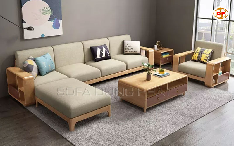 sofa góc gỗ