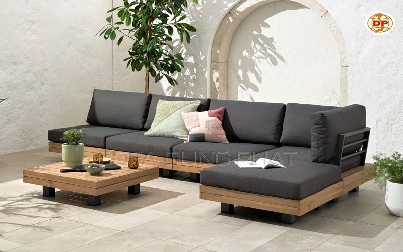 sofa góc gỗ sồi